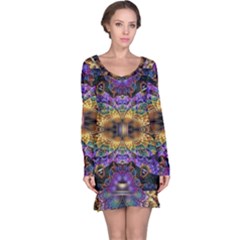 Fractal Illusion Long Sleeve Nightdress by Sparkle