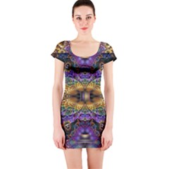 Fractal Illusion Short Sleeve Bodycon Dress by Sparkle