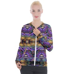 Fractal Illusion Casual Zip Up Jacket by Sparkle