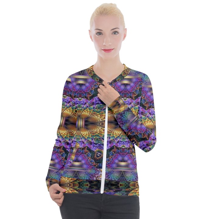 Fractal Illusion Casual Zip Up Jacket