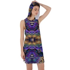 Fractal Illusion Racer Back Hoodie Dress by Sparkle