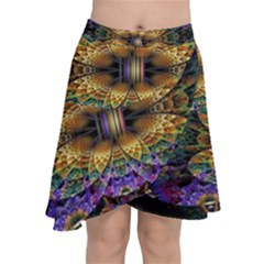 Fractal Illusion Chiffon Wrap Front Skirt by Sparkle