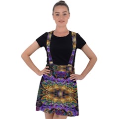 Fractal Illusion Velvet Suspender Skater Skirt by Sparkle