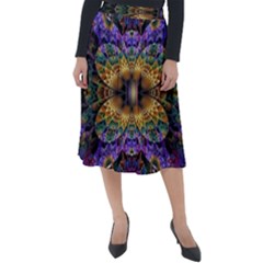 Fractal Illusion Classic Velour Midi Skirt  by Sparkle