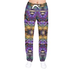 Fractal Illusion Women Velvet Drawstring Pants by Sparkle