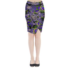 Fractalbubbles Midi Wrap Pencil Skirt by Sparkle