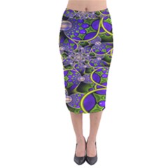 Fractalbubbles Velvet Midi Pencil Skirt by Sparkle