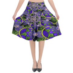 Fractalbubbles Flared Midi Skirt by Sparkle