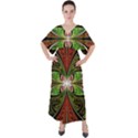 Fractal Design V-Neck Boho Style Maxi Dress View1