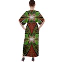 Fractal Design V-Neck Boho Style Maxi Dress View2