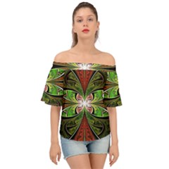 Fractal Design Off Shoulder Short Sleeve Top by Sparkle