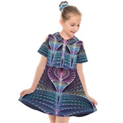 Fractal Design Kids  Short Sleeve Shirt Dress by Sparkle