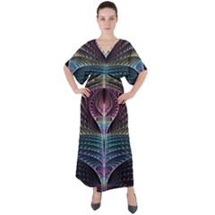 Fractal Design V-neck Boho Style Maxi Dress by Sparkle