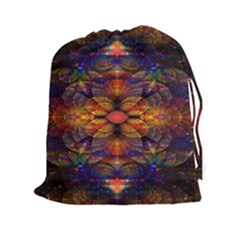 Fractal Flower Drawstring Pouch (2xl) by Sparkle