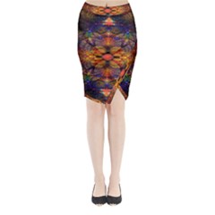 Fractal Flower Midi Wrap Pencil Skirt by Sparkle