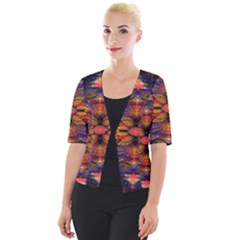 Fractal Flower Cropped Button Cardigan by Sparkle