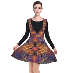 Fractal Flower Plunge Pinafore Dress by Sparkle