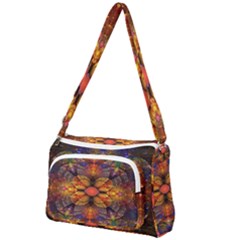 Fractal Flower Front Pocket Crossbody Bag