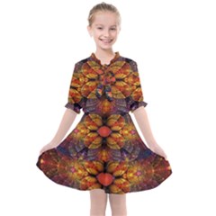 Fractal Flower Kids  All Frills Chiffon Dress by Sparkle