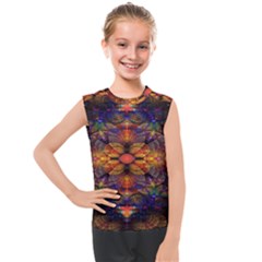 Fractal Flower Kids  Mesh Tank Top by Sparkle