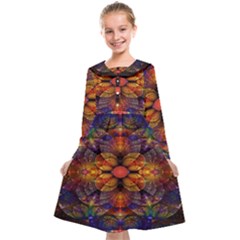 Fractal Flower Kids  Midi Sailor Dress