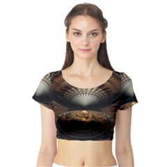 Fractal Illusion Short Sleeve Crop Top by Sparkle