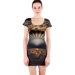 Fractal Illusion Short Sleeve Bodycon Dress