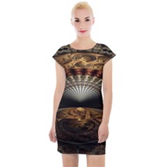 Fractal Illusion Cap Sleeve Bodycon Dress