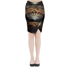 Fractal Illusion Midi Wrap Pencil Skirt by Sparkle