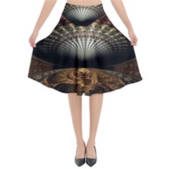 Fractal Illusion Flared Midi Skirt by Sparkle