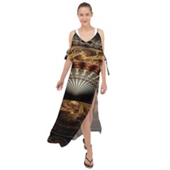 Fractal Illusion Maxi Chiffon Cover Up Dress