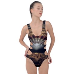 Fractal Illusion Side Cut Out Swimsuit by Sparkle