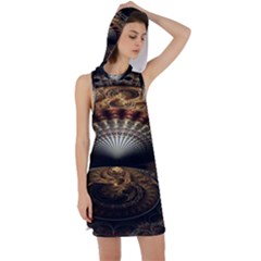 Fractal Illusion Racer Back Hoodie Dress by Sparkle