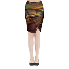 Fractal Illusion Midi Wrap Pencil Skirt by Sparkle