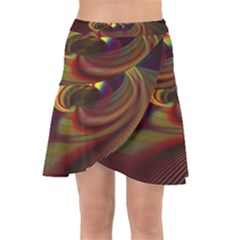 Fractal Illusion Wrap Front Skirt by Sparkle