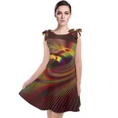 Fractal Illusion Tie Up Tunic Dress