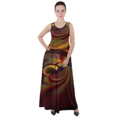 Fractal Illusion Empire Waist Velour Maxi Dress