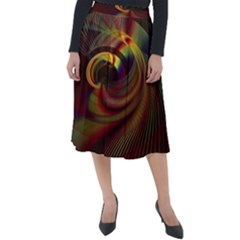 Fractal Illusion Classic Velour Midi Skirt  by Sparkle