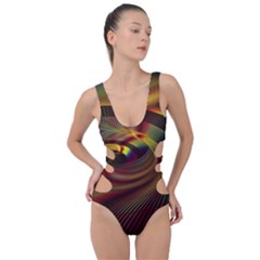 Fractal Illusion Side Cut Out Swimsuit