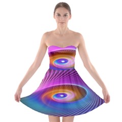 Fractal Illusion Strapless Bra Top Dress