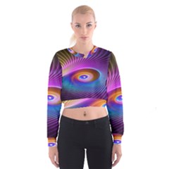 Fractal Illusion Cropped Sweatshirt by Sparkle