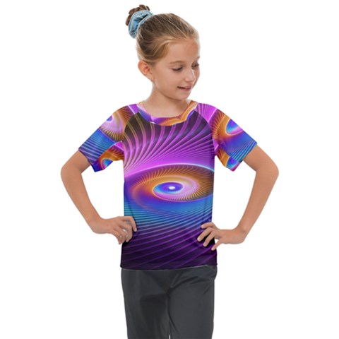 Fractal Illusion Kids  Mesh Piece Tee by Sparkle