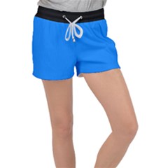 Azure Blue - Velour Lounge Shorts by FashionLane