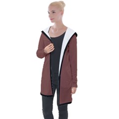 Bole Brown - Longline Hooded Cardigan by FashionLane