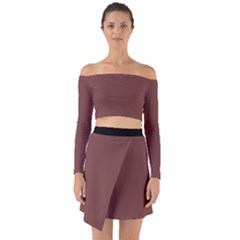 Bole Brown - Off Shoulder Top With Skirt Set by FashionLane