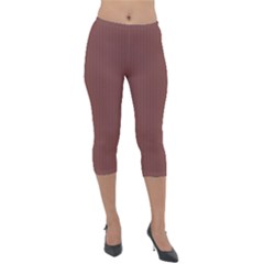 Bole Brown - Lightweight Velour Capri Leggings  by FashionLane