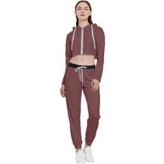 Bole Brown - Cropped Zip Up Lounge Set by FashionLane