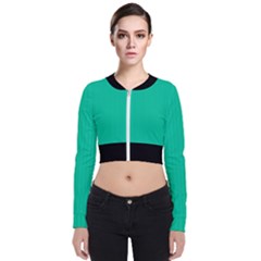 Caribbean Green - Long Sleeve Zip Up Bomber Jacket by FashionLane