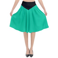 Caribbean Green - Flared Midi Skirt by FashionLane