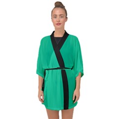 Caribbean Green - Half Sleeve Chiffon Kimono by FashionLane